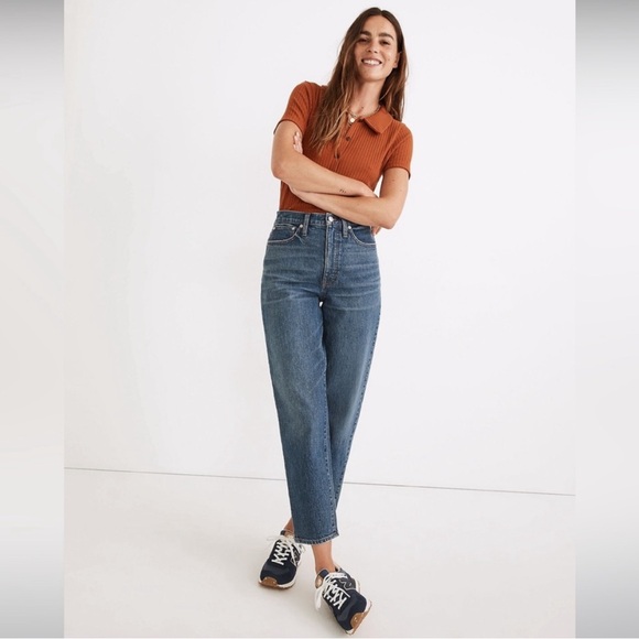NWT Madewell Balloon Jeans in Biscayne Wash: Raw-Hem Edition size 26 NWT - Picture 2 of 5